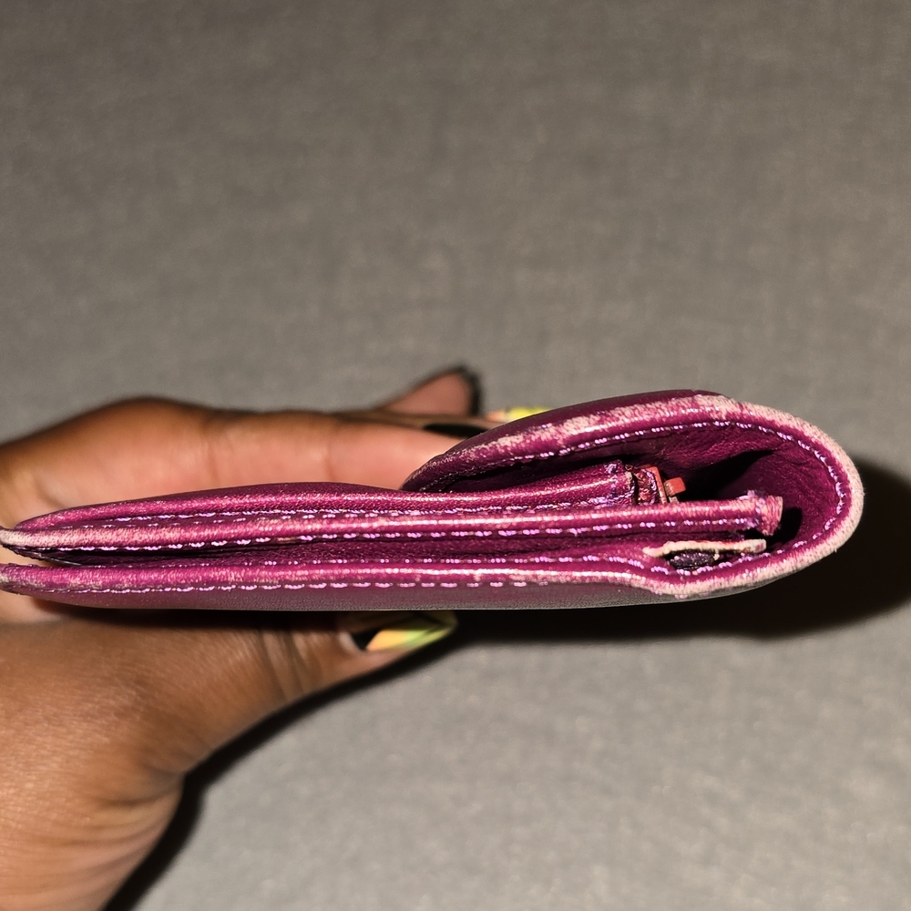 mundi Plum Leather Envelope Wallet - Picture 9 of 9